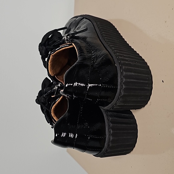 GABOR Women's Low-Top Black Patent Platform Sneakers Size 3½ (160418) - Picture 3 of 14